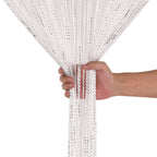 Shiny String Curtain Panel - White