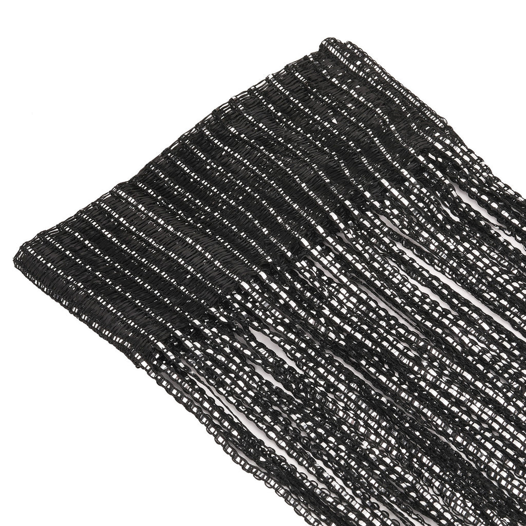 Shiny String Curtain Panel - Black