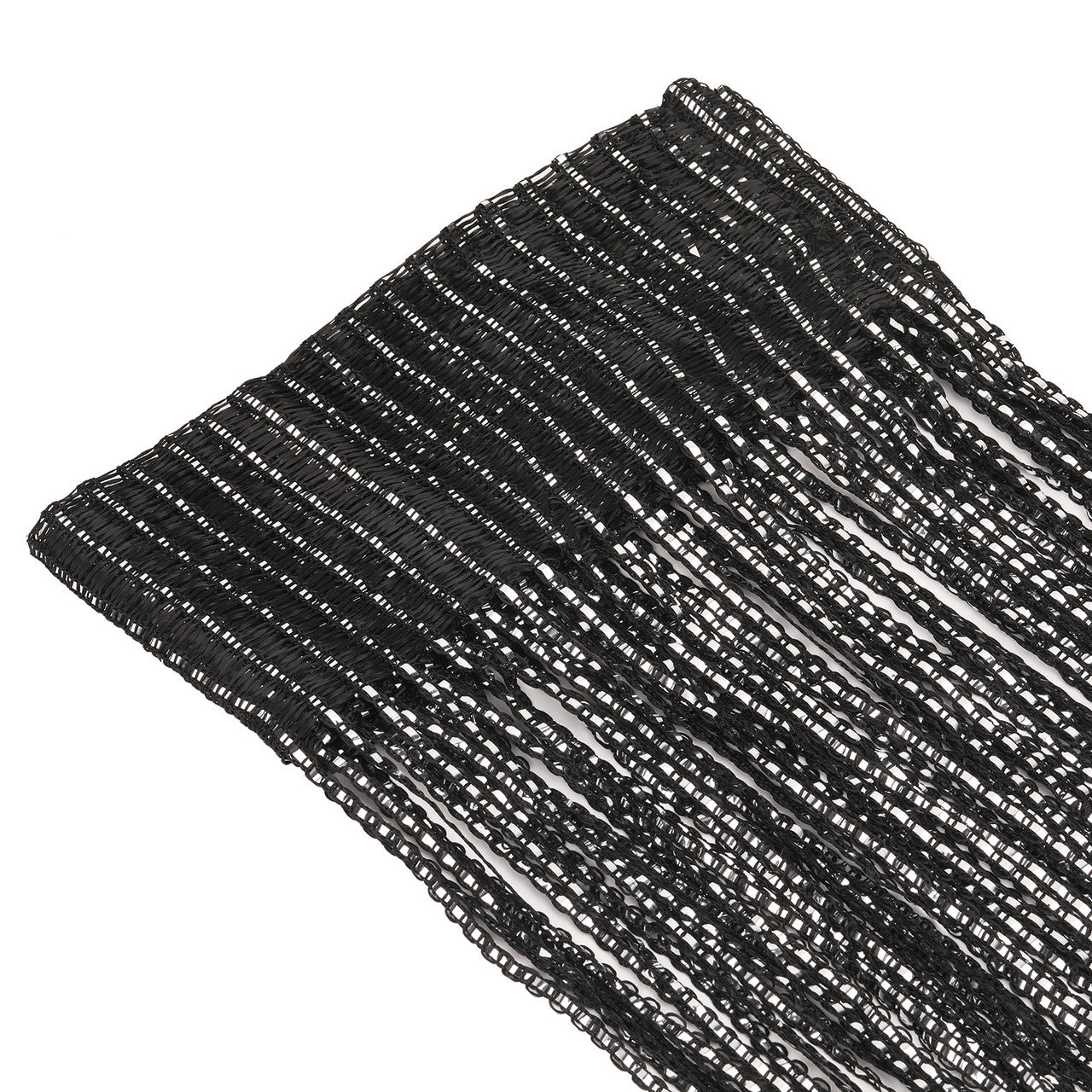 Shiny String Curtain Panel - Black