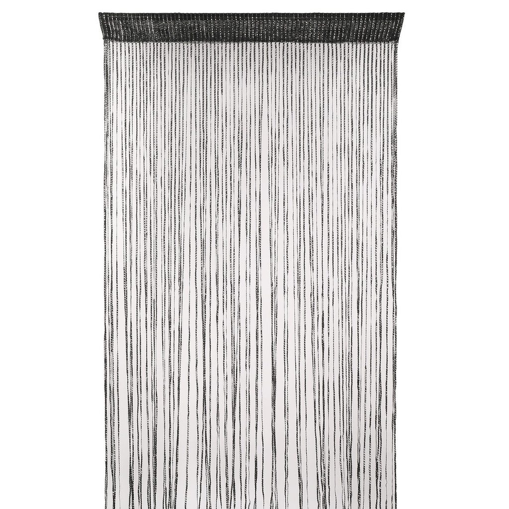 Shiny String Curtain Panel - Black