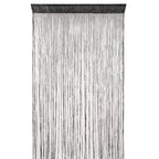 Shiny String Curtain Panel - Black