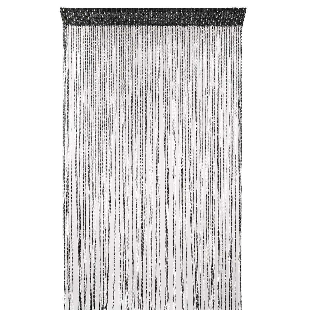 Shiny String Curtain Panel - Black
