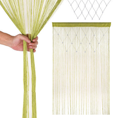 Beaded String Curtains - Apple Green