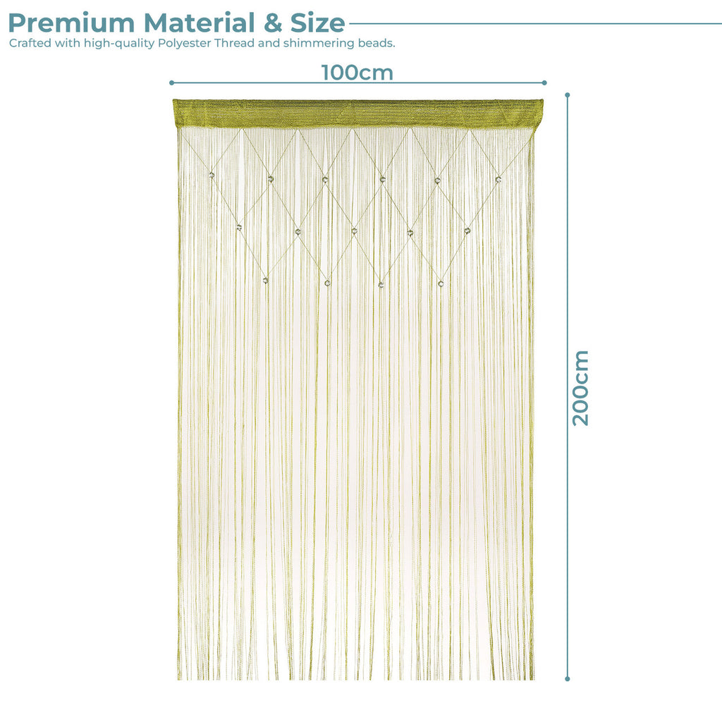 Beaded String Curtains - Apple Green