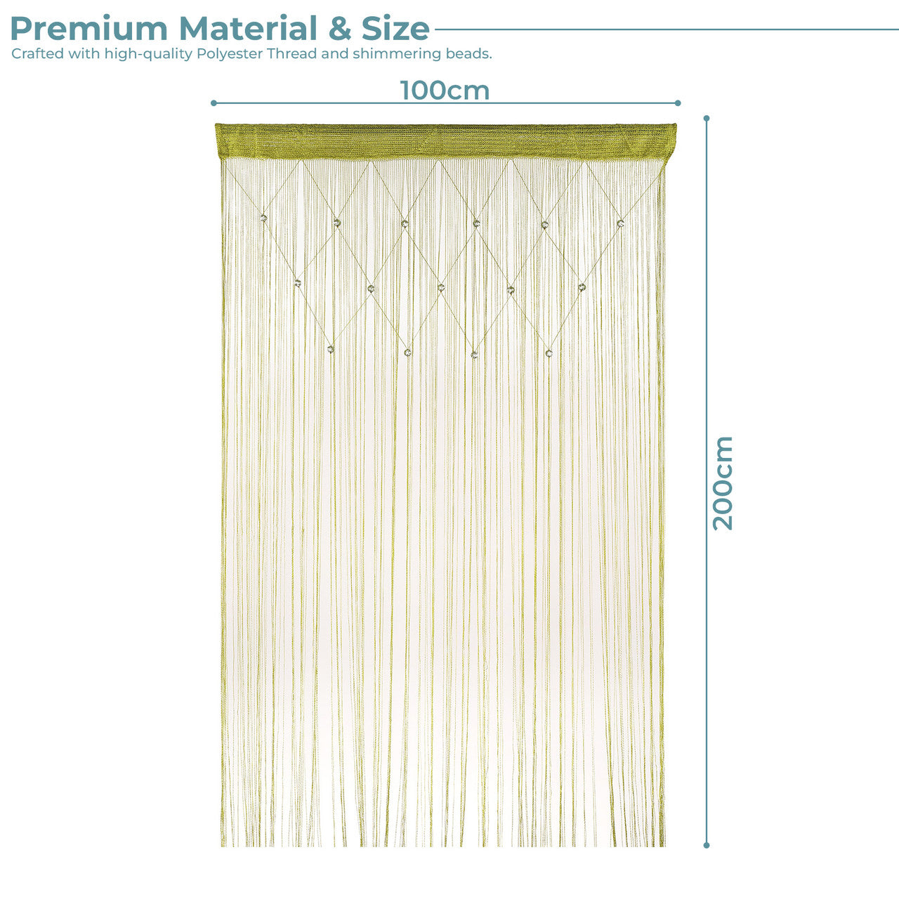 Beaded String Curtains - Apple Green