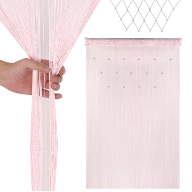 Beaded String Curtains - Baby Pink