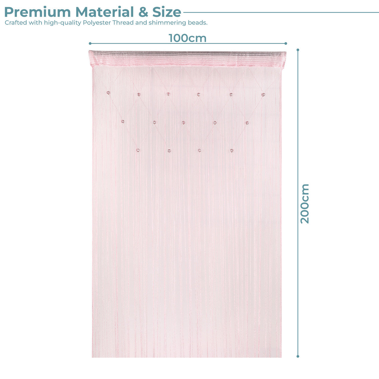 Beaded String Curtains - Baby Pink