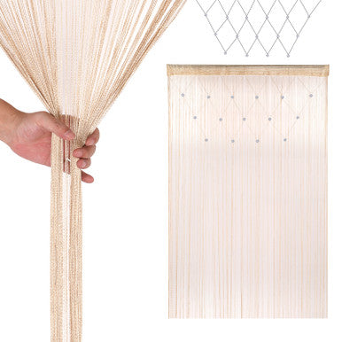 Beaded String Curtains -Champagne