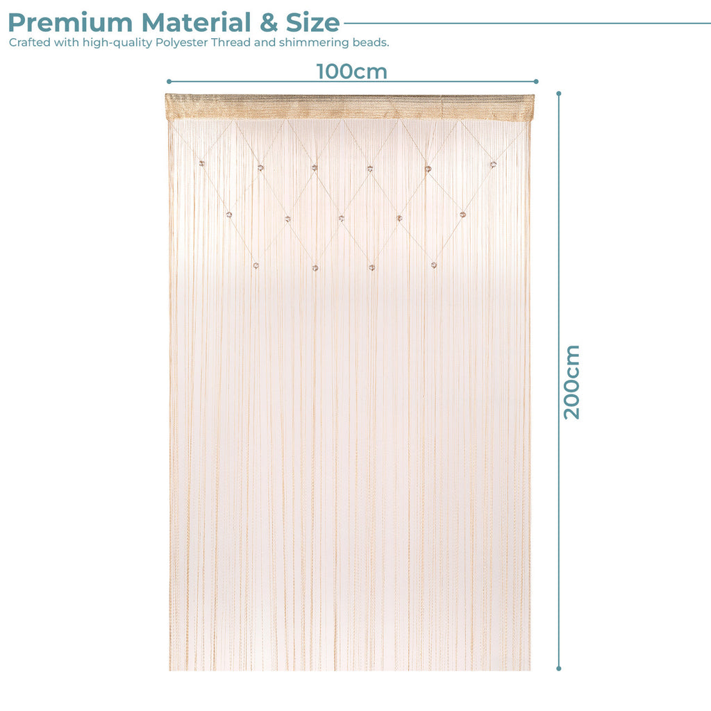Beaded String Curtains -Champagne