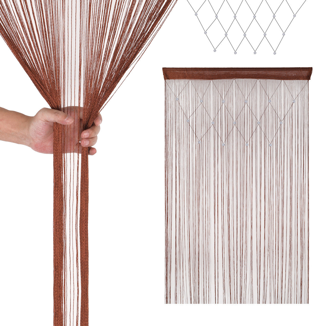 Beaded String Curtains - Dark Burgundy