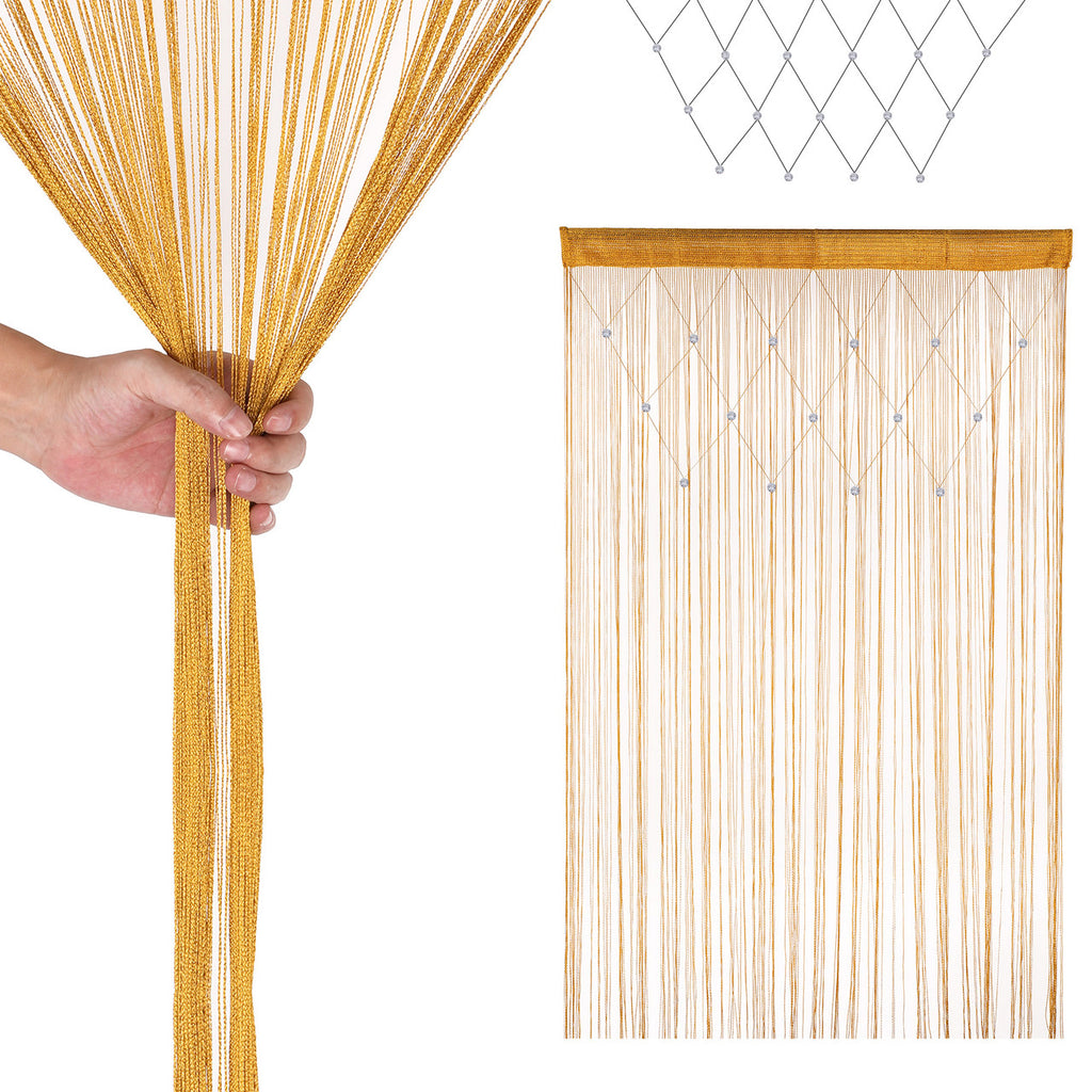 Beaded String Curtains -Gold