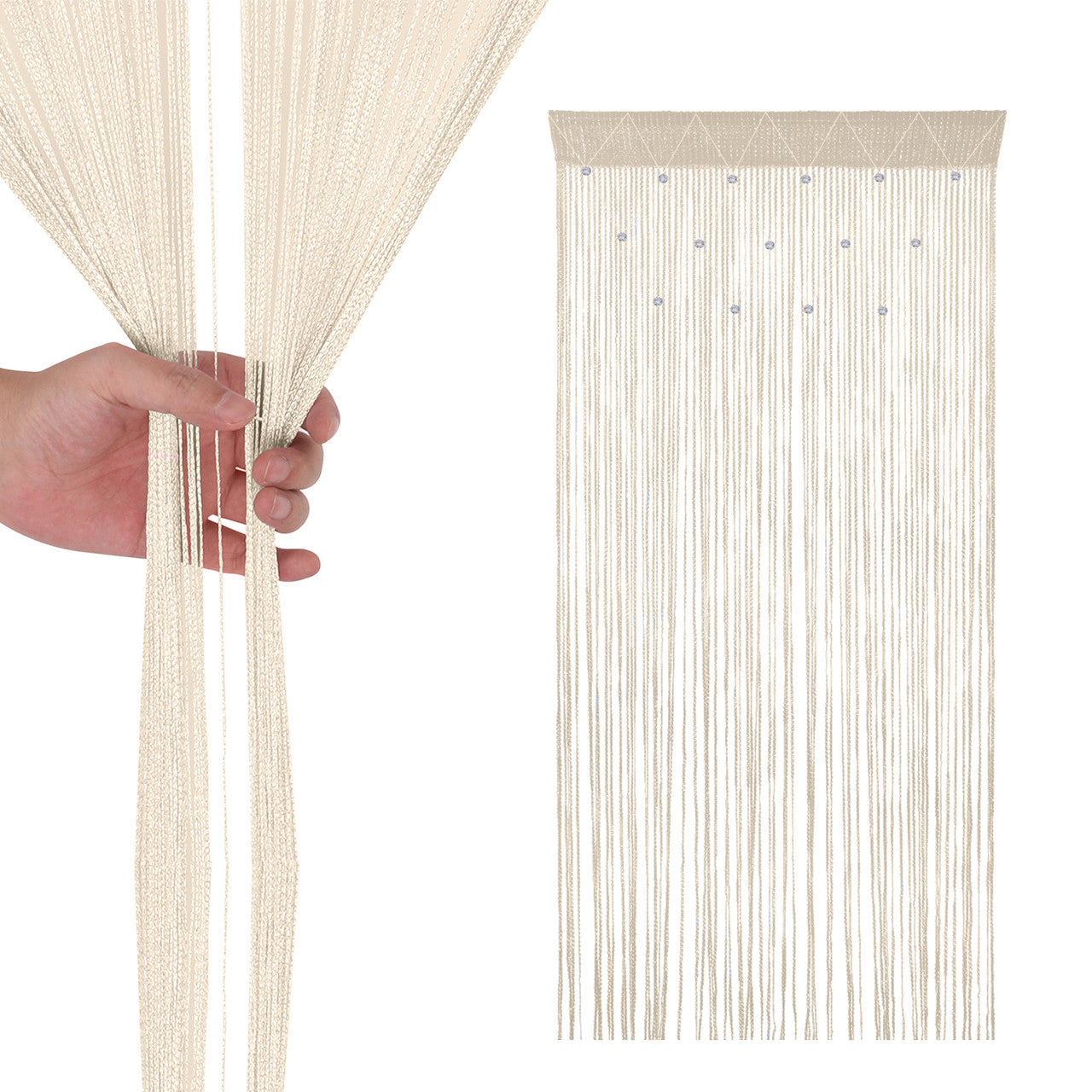Beaded String Curtains - Ivory