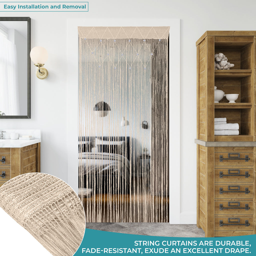 Beaded String Curtains - Ivory