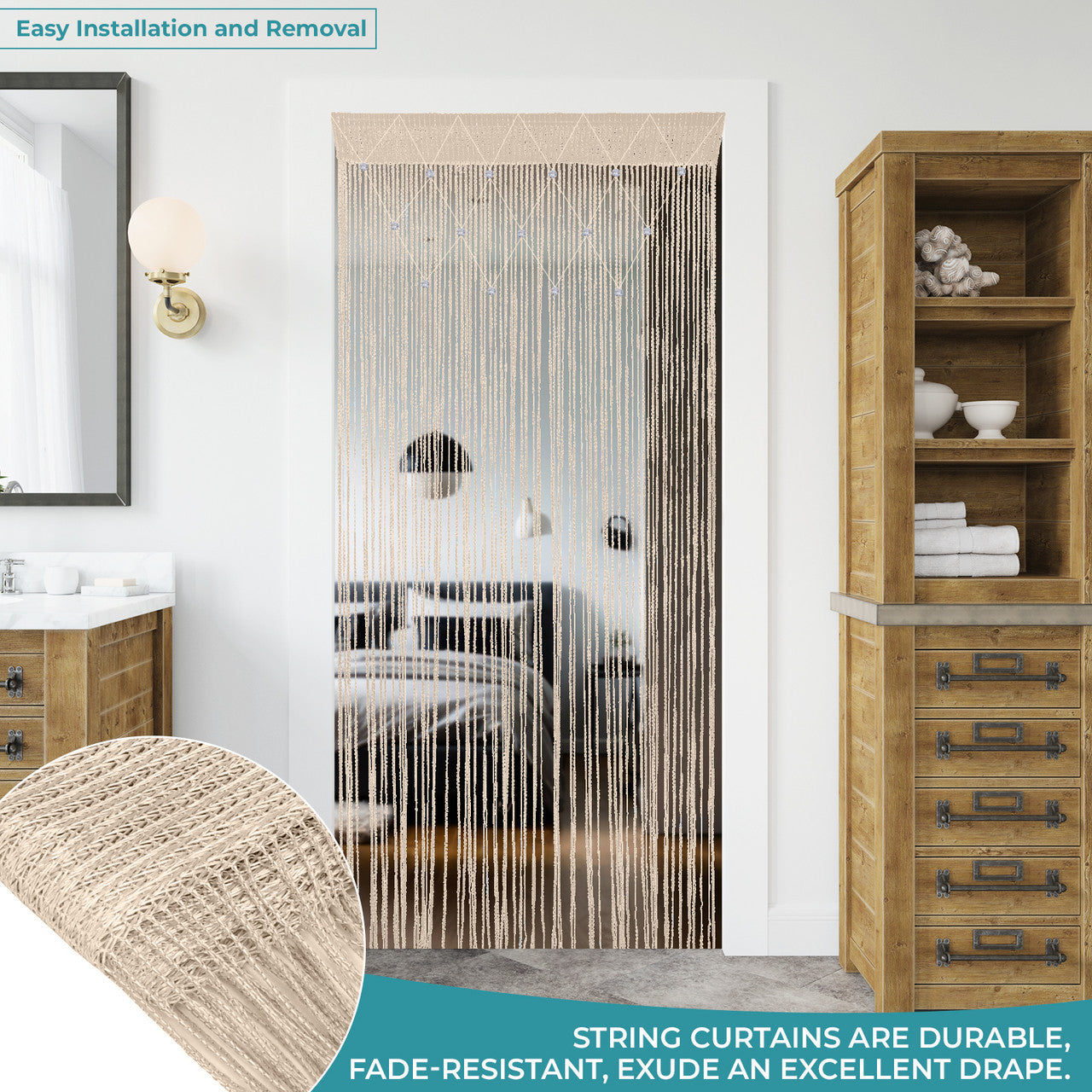 Beaded String Curtains - Ivory