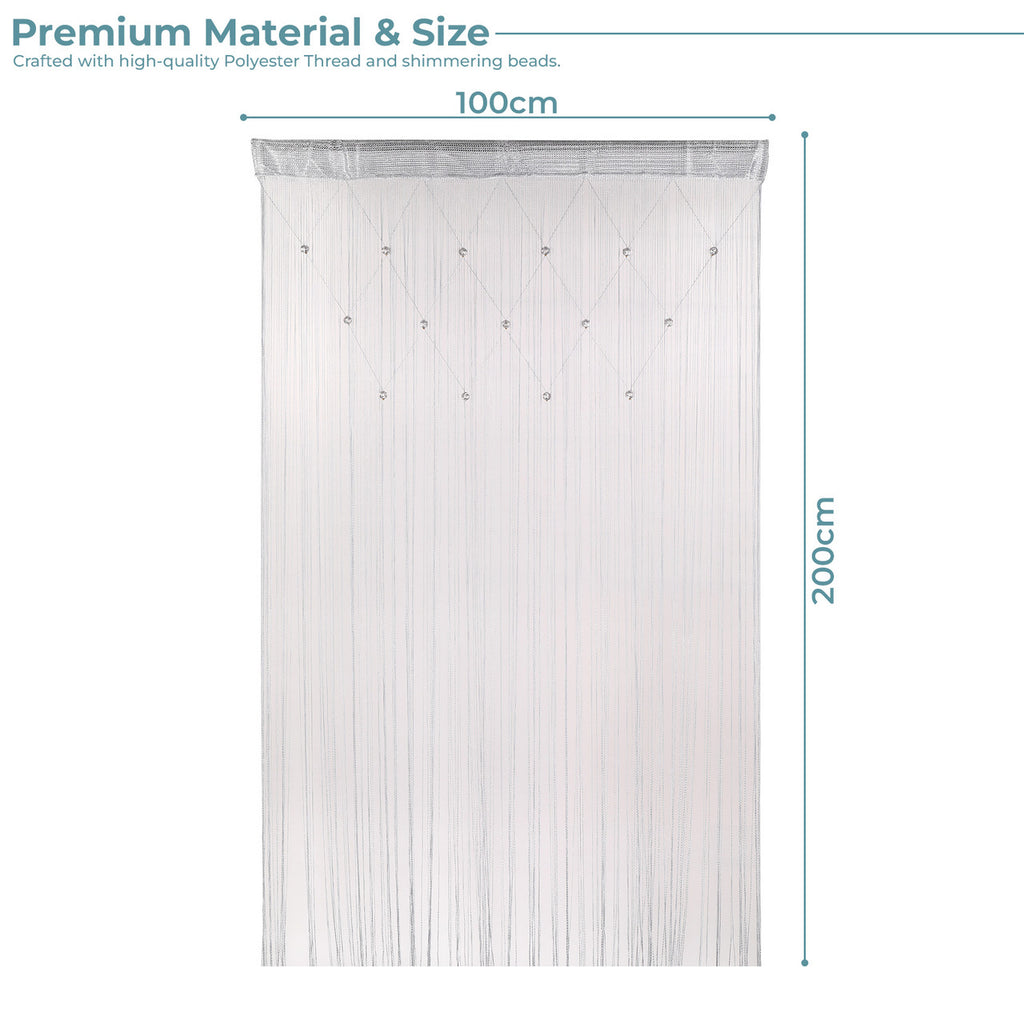 Beaded String Curtains - Silver