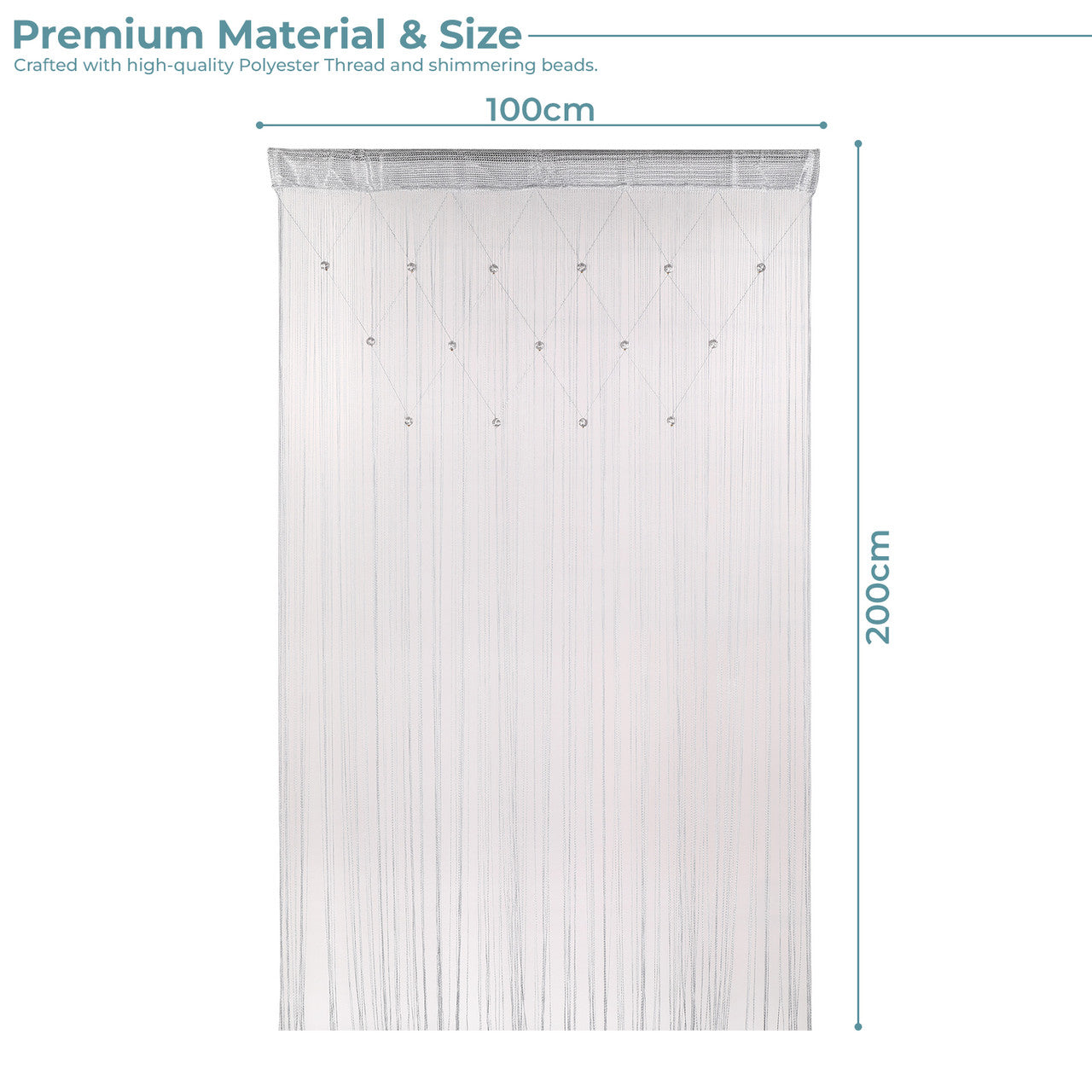 Beaded String Curtains - Silver