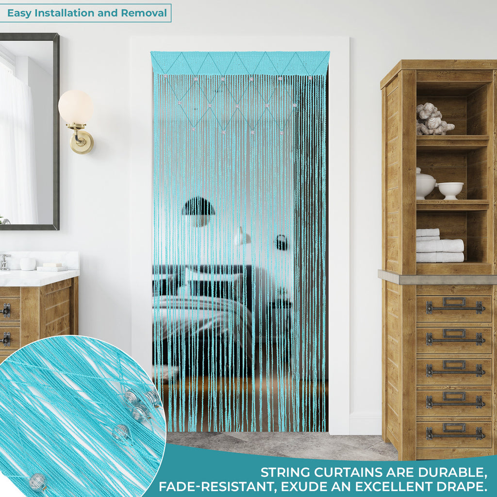 Beaded String Curtains - Turquoise