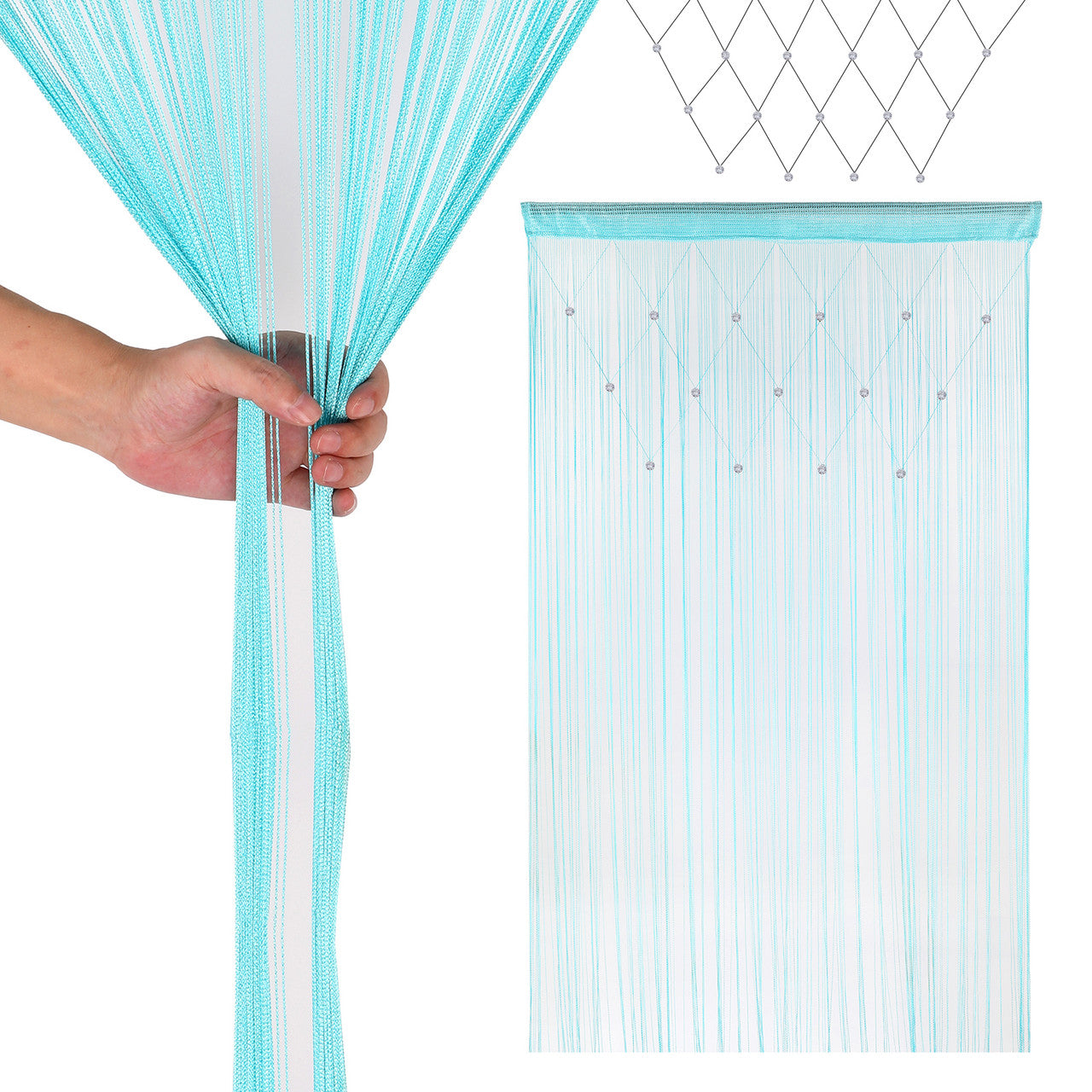 Beaded String Curtains - Turquoise