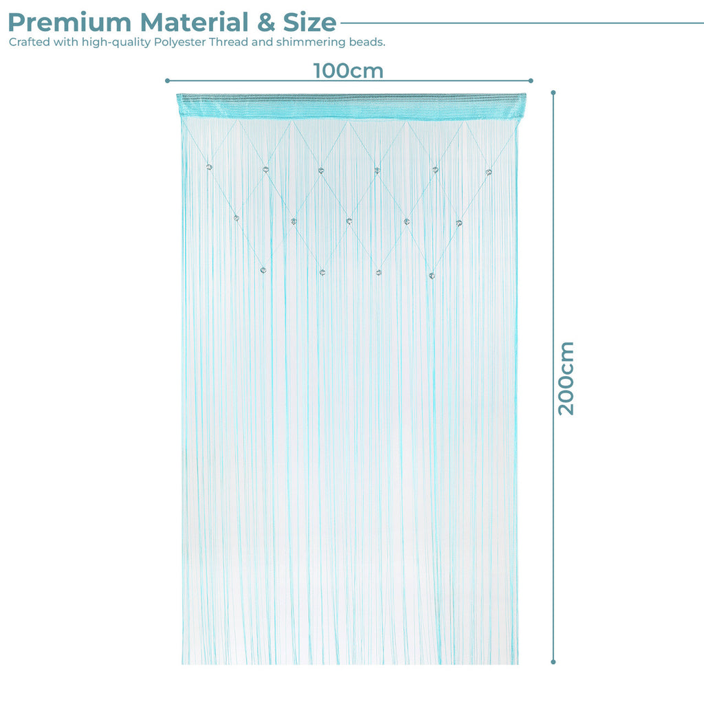 Beaded String Curtains - Turquoise