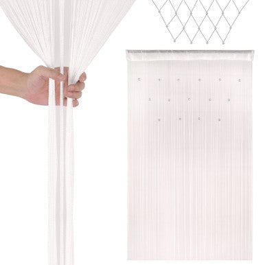 Beaded String Curtains - White