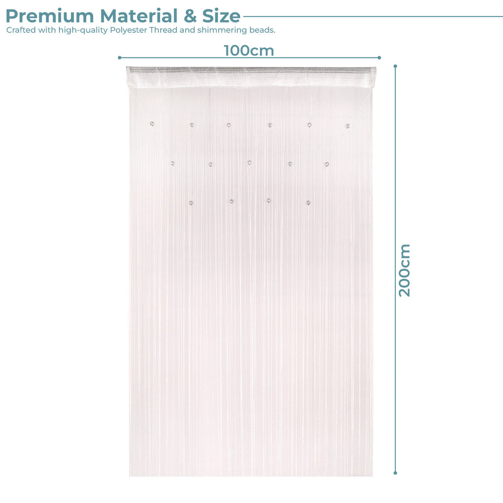 Beaded String Curtains - White