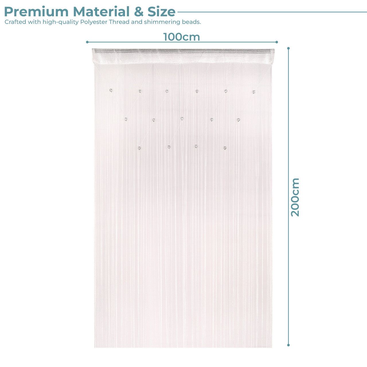 Beaded String Curtains - White