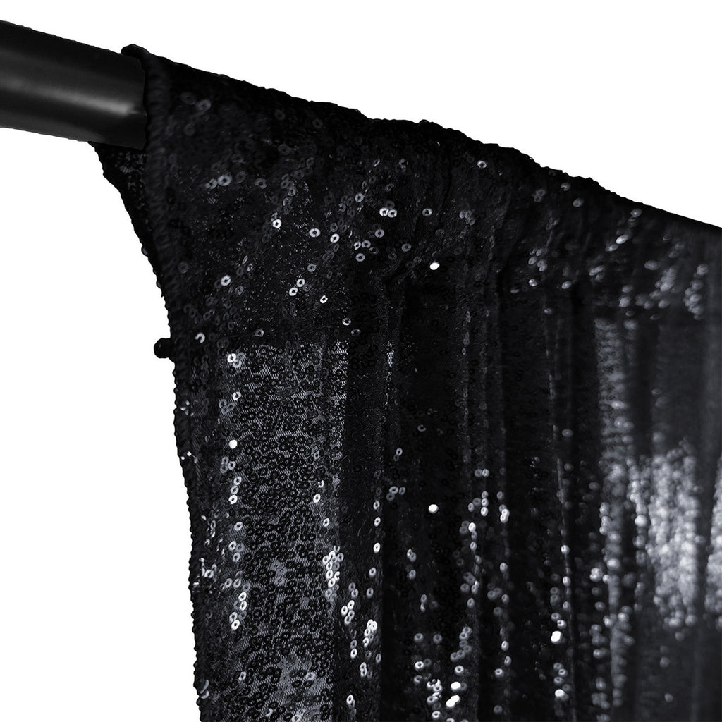 4ft x 9ft Sequin Backdrop Photography - Black