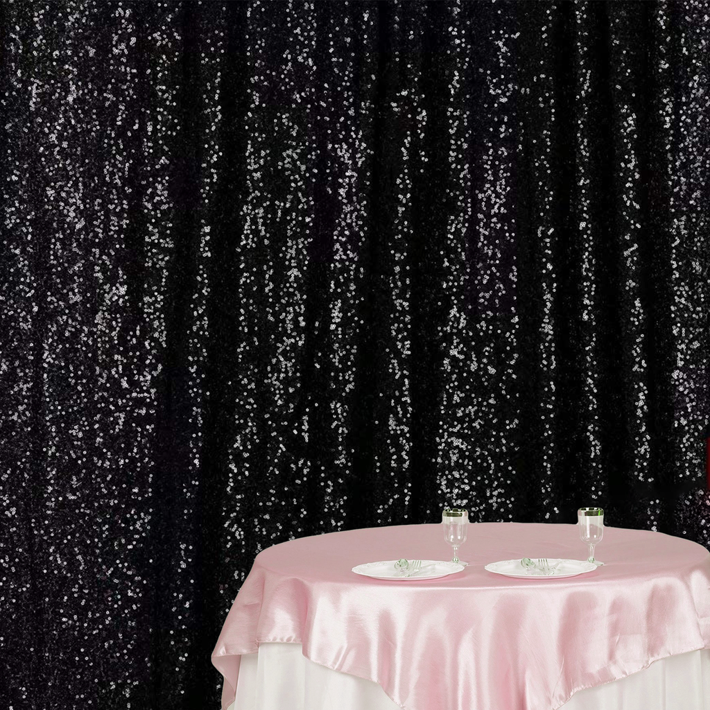 4ft x 9ft Sequin Backdrop Photography - Black