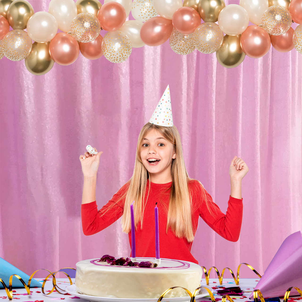 4ft x 9ft Sequin Backdrop Photography - Baby Pink