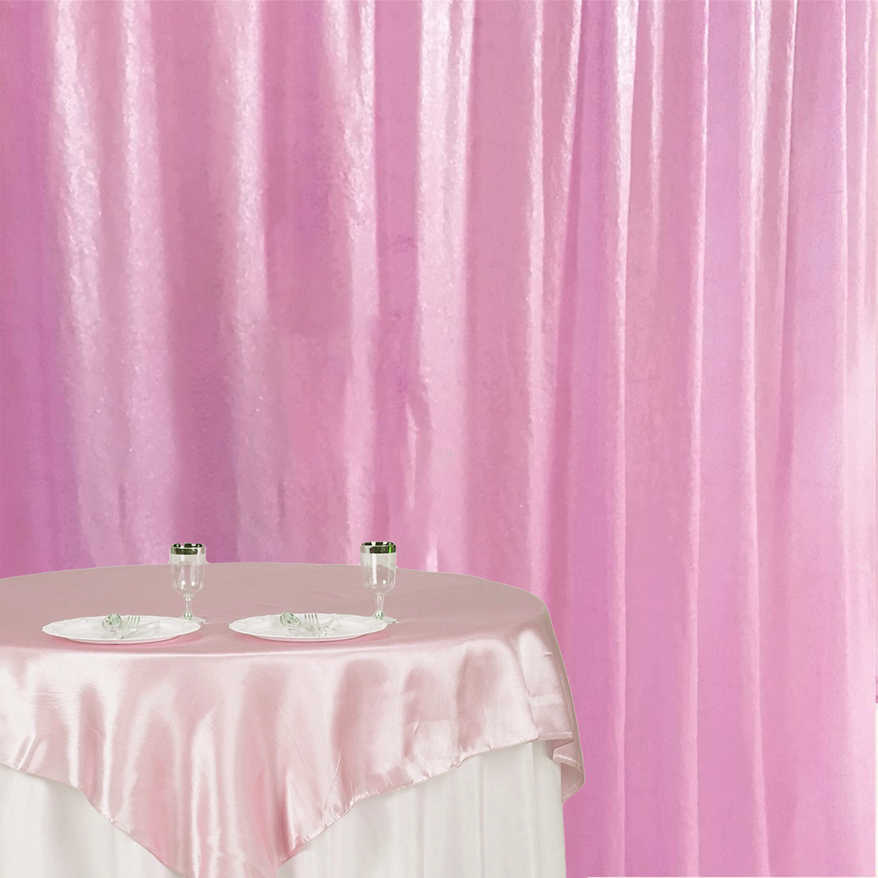 4ft x 9ft Sequin Backdrop Photography - Baby Pink