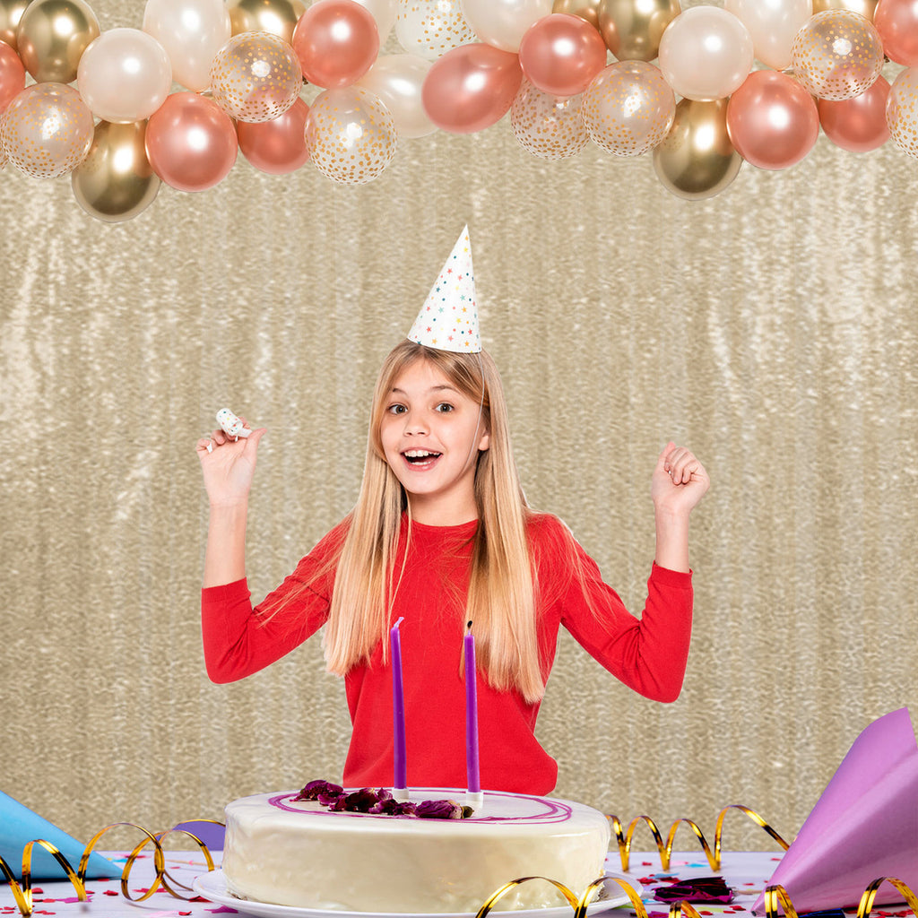 4ft x 9ft Sequin Backdrop Photography - Champagne