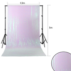 4ft x 9ft Sequin Backdrop Photography - Iridescent White