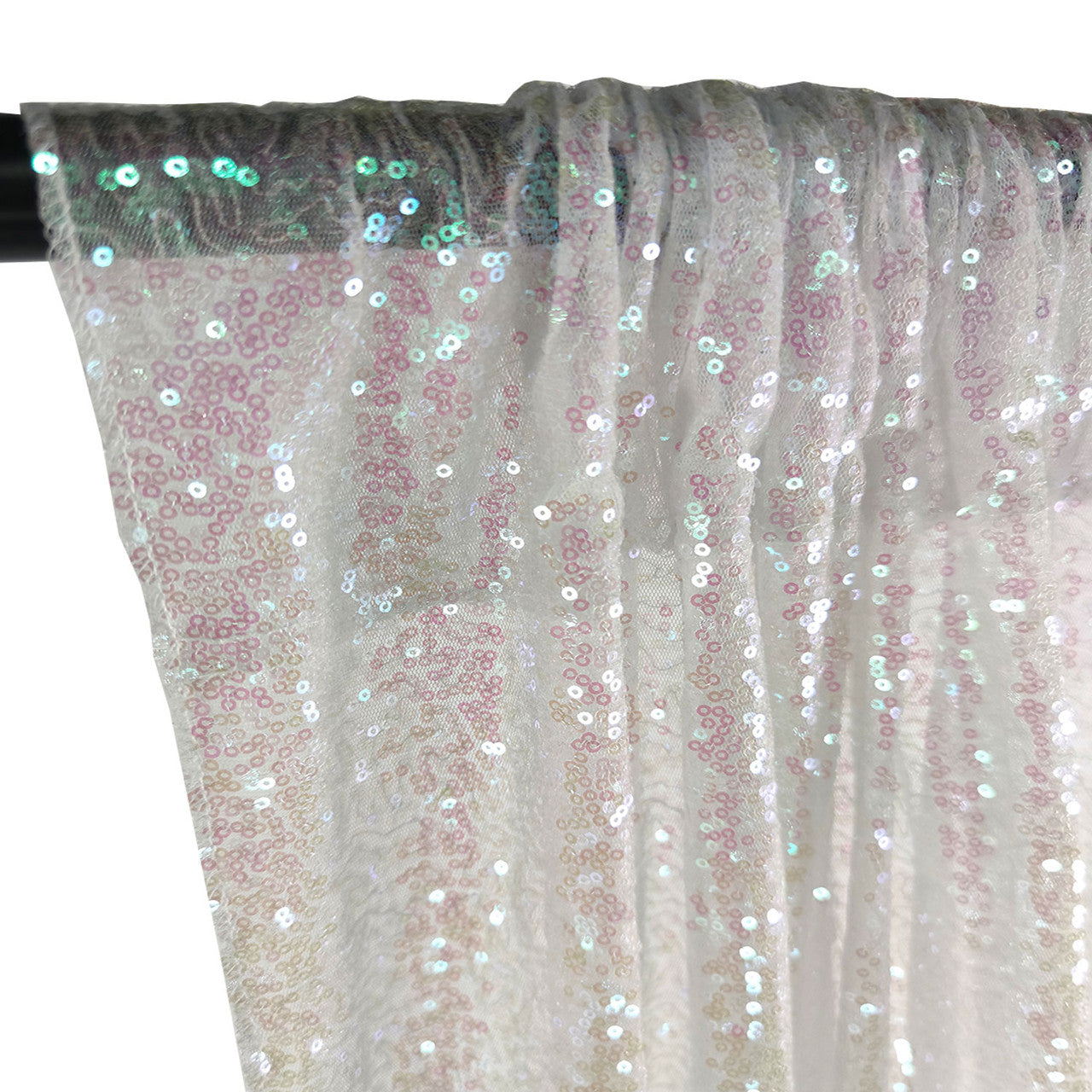 4ft x 9ft Sequin Backdrop Photography - Iridescent White