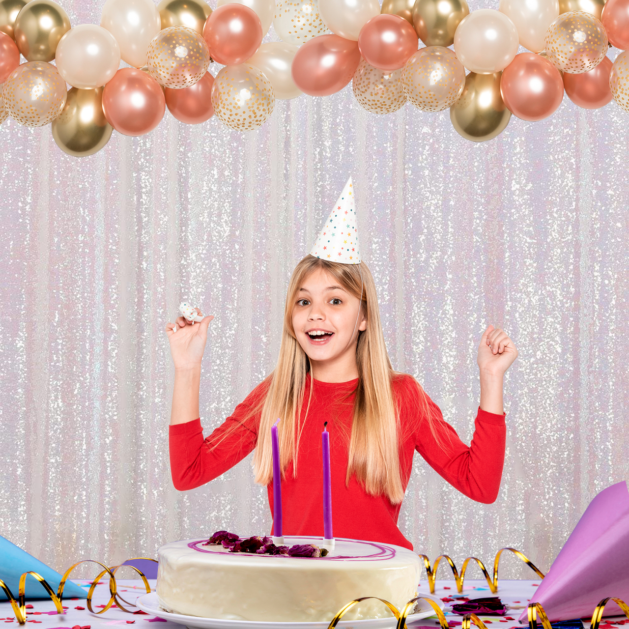 4ft x 9ft Sequin Backdrop Photography - Iridescent White
