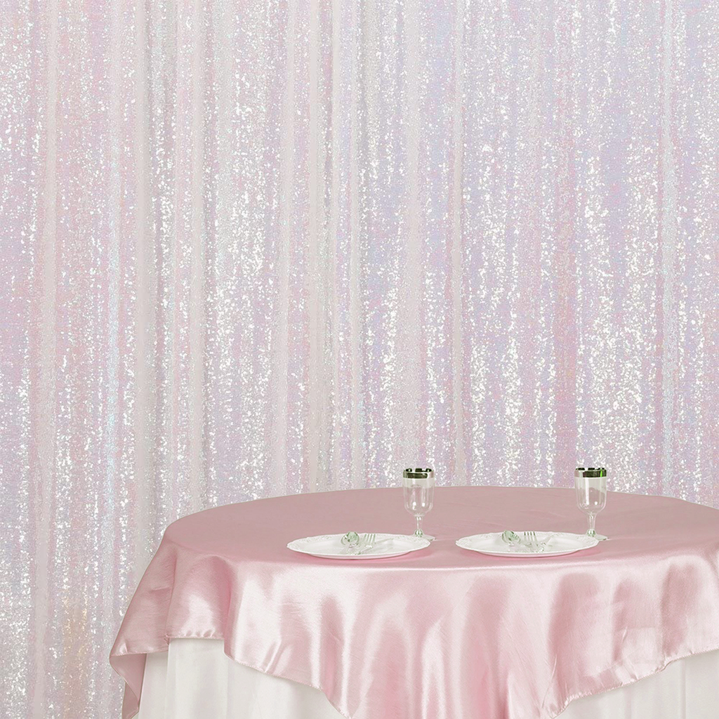 4ft x 9ft Sequin Backdrop Photography - Iridescent White