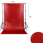 4ft x 9ft Sequin Backdrop Photography - Red