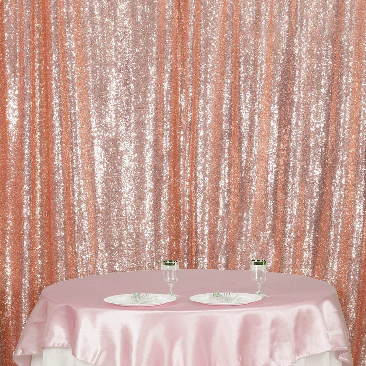 4ft x 9ft Sequin Backdrop Photography - Rose Gold