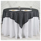 Glitter Sequin Tablecloth Overlay  - Black
