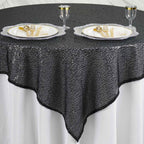 Glitter Sequin Tablecloth Overlay  - Black
