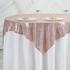 Glitter Sequin Tablecloth Overlay - Blush Pink