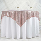 Glitter Sequin Tablecloth Overlay - Blush Pink