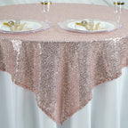 Glitter Sequin Tablecloth Overlay - Blush Pink