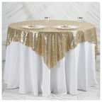 Glitter Sequin Tablecloth Overlay - Champagne