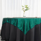 Glitter Sequin Tablecloth Overlay - Emerald Green