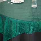 Glitter Sequin Tablecloth Overlay - Emerald Green
