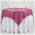 Glitter Sequin Tablecloth Overlay - Fuchsia