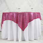 Glitter Sequin Tablecloth Overlay - Fuchsia
