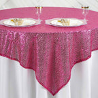Glitter Sequin Tablecloth Overlay - Fuchsia