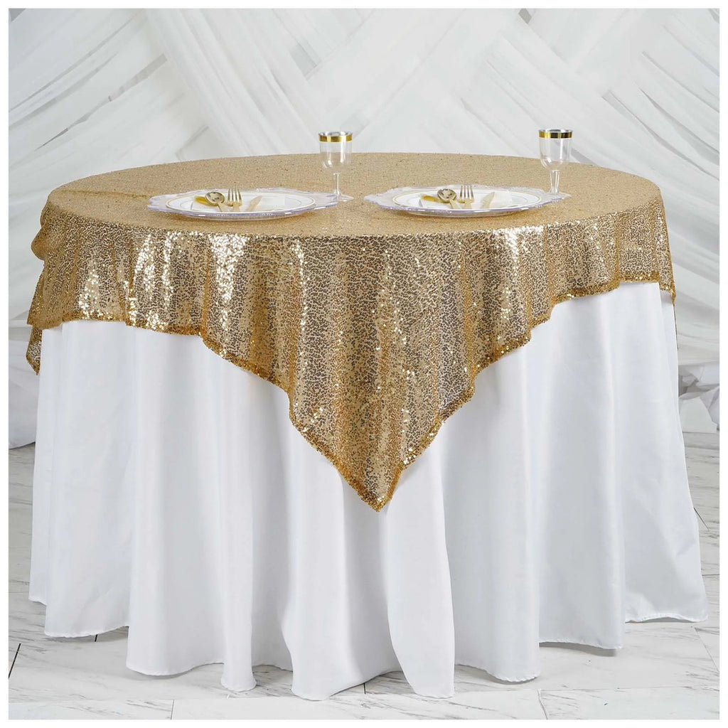 Glitter Sequin Tablecloth Overlay - Gold