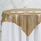 Glitter Sequin Tablecloth Overlay - Gold